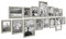 PHOTOLINI 15er Bilderrahmen-Collage Silber Barock Antik aus Kunststoff inklusive Zubehör/Foto-Collage/Bildergalerie/Bilderrahmen-Set