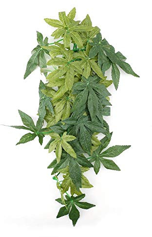Piante Artificiali Falsi Foglie Plastica Erba Verde Ventosa Acquario Serbatoio Rettile Terrario Habitat Box Gabbia Terrario Ornamenti Fuori Casa Giardino Decor(40cm)