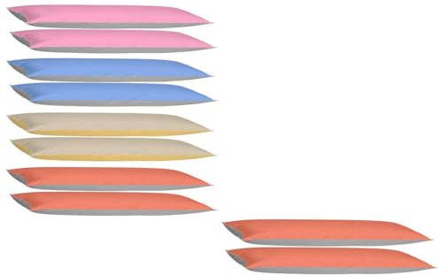 EXKLUSIV HEIMTEXTIL Kissenhülle Kissenbezug Doppelpack mit Reißverschluss 40 x 145 cm hochwertige Jersey Qualität Orange/Grau