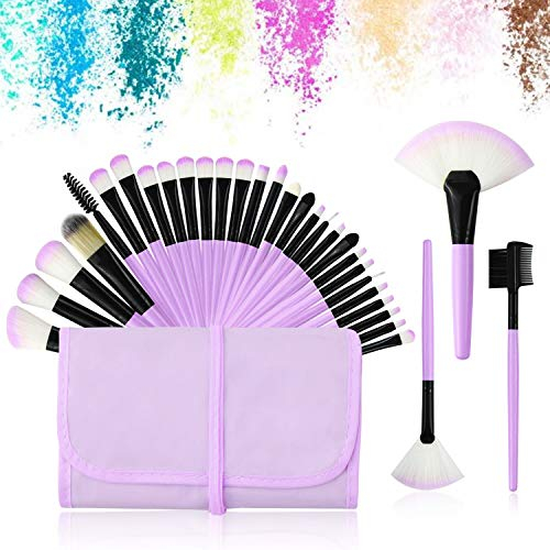 Professionelles Make-up-Pinsel-Set, 32-teilig, Foundation, Puder, Creme, Augenbrauen, Eyeliner, Rouge, Concealer, Kabuki-Pinsel mit Nylontasche