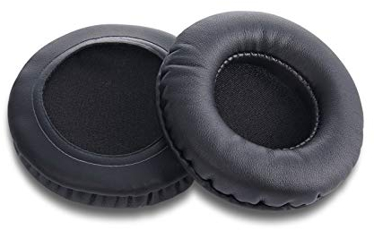 Yizhet Almohadillas Auriculares Redondas Universales 70mm / 2,75 Pulgadas para Cascos con Diámetro de 70mm, 1 Par Almohadillas Cascos de Repuesto 7cm en Espuma Viscoelástica & Cuero Proteico, Nero