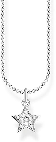 Thomas Sabo Damen Halskette Stern pavé silber 925 Sterlingsilber, 38-45 cm Länge