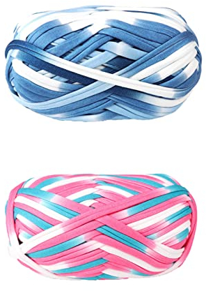 Spldsun 2 Stücke Webgarn Häkelgarn, T-Shirt Garn Stricken Häkelgarn, DIY T-Shirt Garn, für Stricken Von Häkelgarn Korbflechtzubehör