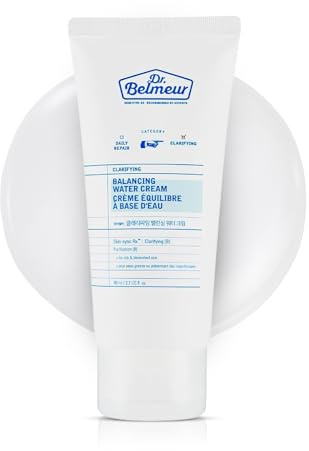 Dr. Belmeur Klärung aus Balancing Water Cream 80 ml, feuchtigkeitsspeisere leichte Gesichtsfeuchtigkeitscreme, optimales Öl-Wasser-Gleichgewicht sanfte Gesichtsfeuchtigkeitscreme