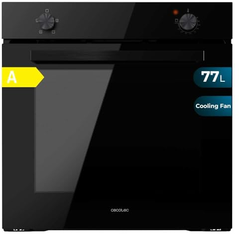 Cecotec Horno Integrable Bolero Hexa C126000 Black A 2800 W, 77 L de capacidad, 4 Funciones, Steam Assist, Steam EasyClean, Cooling Fan, Triple Glass, Clase Energética A, Luz interior