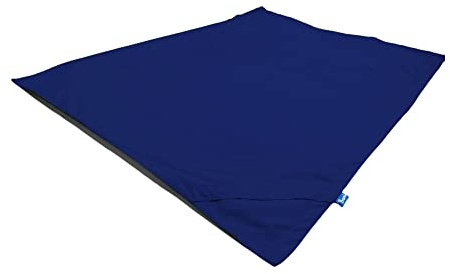 Bruni sittsäck utbytbart fodral (kungsblå) inklusive innerfodral – sittsäcksöverdrag för alla rektangulära 180 x 140 cm XXL-sittsäckar, inomhus- och utomhusbruk saccosäck utan fyllning