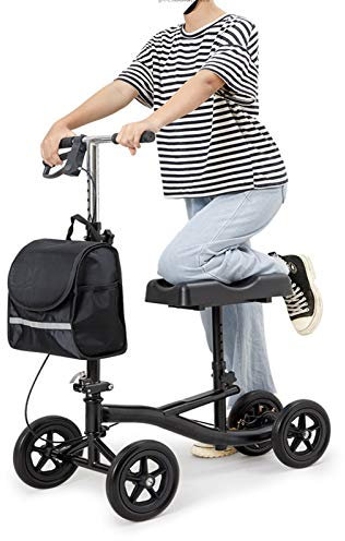 Mobility Walker, Mobility Knee Walker, Knee Rollator Walker con Doppio Sistema frenante, Regolabile in Altezza per Interni ed Esterni, Pieghevole e Facile da TR