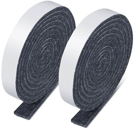 EODKSE 2 Stück Filzgleiter selbstklebend, 5mm dick, Möbelgleiter aus Filz (100cm x 2cm), schneidbar, stark haftend, Rutschfester Schutz für Stühle und Möbel,