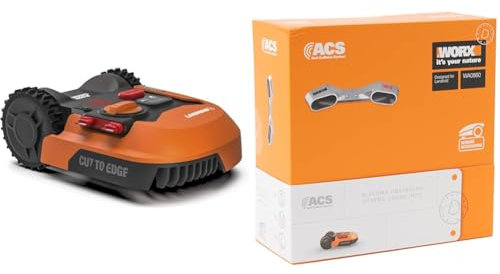 Worx Landroid L WR155E Mähroboter/Akkurasenmäher für große Gärten bis 2000 qm/Selbstfahrender Rasenmäher für einen sauberen Rasenschnitt im Handumdrehen + Landroid ACS