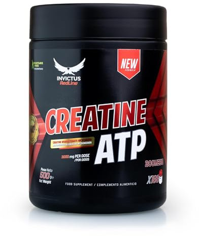 INVICTUS REDLINE Creatina Monohidratada ATP 500G | Creatina Creapure | Soluble en Polvo | Ideal Fit Para Deportistas | Genera más Fuerza, Resistencia y Volumen Muscular | Evita la Sarcopenia