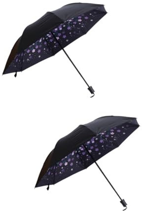 LIFKOME Lot De 2 Parapluies De Voyage Pliables Et Compacts Portables Et Anti-uv
