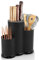 SPORWAY Ceppo portacoltelli 3 in 1, senza coltello: 23 x 22 cm, nero, universale, rotondo, portacoltelli vuoto, portacoltelli, posate da cucina, adatto per coltelli da cucina