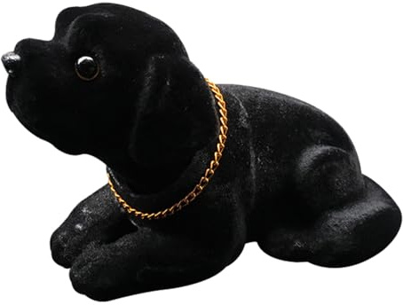 Duroecsain Wackelfigur Wackelkopf Figur Schwarzer Wackellabrador für Wackel Labrador Figuren Auto Büro Deko Dekoration Innen Innenraum