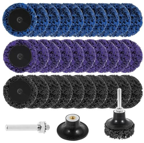 31 discos de lijado CSD de 50 mm, juego de discos de limpieza de madera para amoladora angular, taladro, mini discos de abanico para eliminar el óxido y las incrustaciones