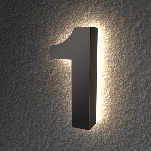 4 Inch Backlit Led House Numbers for Outside Light Up,Light Up Address Numbers for House,Lighted Numeros Para Casa Exterior,Modern Illuminated House Numbers for Outside Made of 304 Stainless Steel and Acrylic