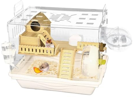 CAGE HAMSTER | Osservazione per animali domestici Cagi trasparente per piccoli animali - alloggio di gerbilli, accessori per la casa per animali domestici traspiranti per amanti, famiglie