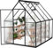FIVMEN Gewächshaus Aluminium Gartengewächshäuser mit 6 cm Fundament und 4 mm PC Platte Treibhaus Tomatenhaus Gartenhaus UV beständig Wetterfest für den Garten, 230x180x195 cm
