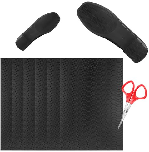 DEANKEJI 6 Piezas Suelas de Zapatos, Antideslizante Protector Suela con 1 Pieza de Tijeras, Plantilla Antideslizante es Adecuado para la Protección de la Suela, Reducción de Ruido