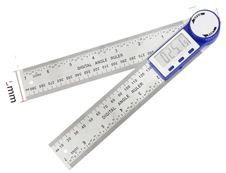 Elektronisk vinkelmätare 360 graders gradskiva Digital goniometer Snickeriverktyg Vinkelfinnare Multifunktionell metall fyrkantig linjal(Protractor Black P2)