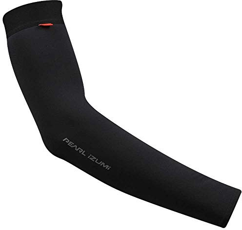 PEARL iZUMi Unisex Sun Arm Sleeves, Durable & Stretchy Sleeves For Sun Protection When Cycling, Running & more, Black, Large