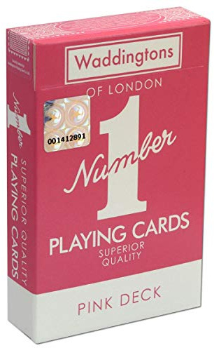 Waddingtons Number 1 Classic Pink Playing Card Game, play your favourite games from snap, poker and blackjack with this stylish deck, travel game, great gift and toy for boys and girls aged 6 plus