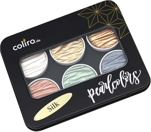 Finetec : Coliro : Pearlcolors : Mica Watercolour Paint : 30mm : Silk Set of 6