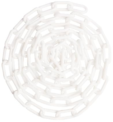 US Weight (Made in USA) 2 x 100' White Plastic Safety Chain ft. SunShield UV Resistant Technology