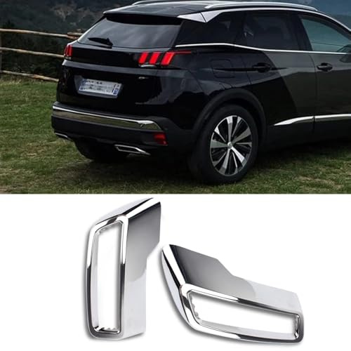 per 3008 5008 Allure 2017-2021 Posteriore Terminale di Scarico Silenziatore Coda Tubo Copertura Auto Esterno Accessori Stampaggio Adesivi ABS 2 PZ
