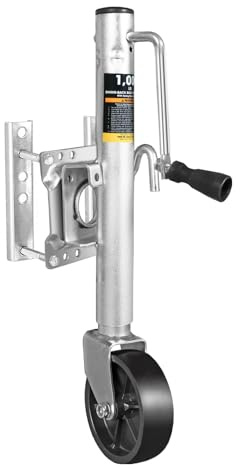 Torin 1000 lbs Trailer Jack with Wheel, Heavy Duty Swivel Boat Trailer Jack Single Whee, 10 Lift, Bolt-on Trailer Tongue Jack for RV Boat ATR39001B, Silver