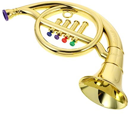 Milisten Simulated French Horn 4-Tone Trumpet Music Instrument Model 14.96In Performance Prop Home Decor