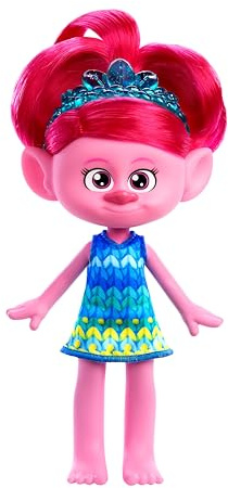 Mattel Trolls 3 - Tutti Insieme - Regina Poppy Alla Moda, bambola con capelli rosa da decorare, abito rimovibile e accessori inclusi, look ispirato al film, giocattolo per bambini, 3+ anni, HNF13