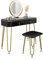 Vicco Schminktisch Grace, Schwarz Hochglanz, 100 cm mit LED Beleuchtung und Hocker