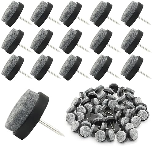 Filzgleiter Nagel 50 Stück – Ø 22mm Filzgleiter Schrauben, 5mm Dicke rutschfeste Möbelgleiter für Stühle, Tische und Möbel – Bodenschutz für Holz, Laminat, Fliesen – Abriebfest, geräuschreduzierend