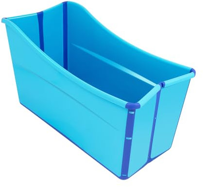 KEESUNG Faltwanne Badewanne, Mobile Erwachsene Badewanne Blau Faltbare Sauna Klappbadewanne Tragbar Rechteckeimer Bathtub für Erwachsene Babyschwimmbecken, 98 * 50 * 56CM