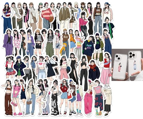 SHAPEPOTY Zubehör Scrapbook – 65 piezas pegatinas de moda para niñas, pegatinas para niños – Pegatinas únicas e impermeables