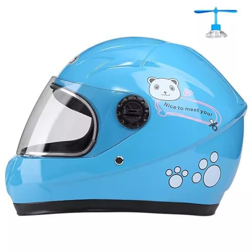 QJWMatic Casques de Moto pour Enfants Casque intégral avec visière Scooter ATV Casque de cyclomoteur Fille garçon pour 3-8 Ans B,50-54CM