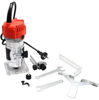 Oberfräse 800W Elektrischer Einhandfräse Kantenfräse 30000 U/min Trimmer Multifunktionsfräse Holz Router Handfräse Fräsmaschine in der Holzverarbeitung, Möbelherstellung Holzschneidemaschine