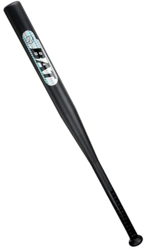 Tradineur - Bate de béisbol de aluminio, agarre antideslizante, prácticas, entrenamientos, deporte, aire libre, adolescentes, adultos (Negro - 69,5 cm)