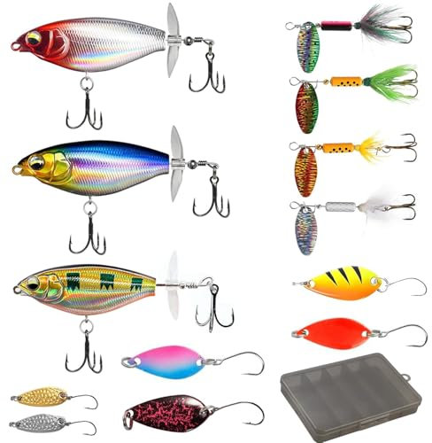 Cerkkapo 13 pcs Angelköder Set, Angel Köder Set mit Aufbewahrungsbox