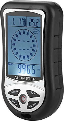 KIMISS Portable Multifunctional Electronic Compass with Weather Altimeter, Altitude Barometer, and Thermometer - Ideal for Outdoor Adventures