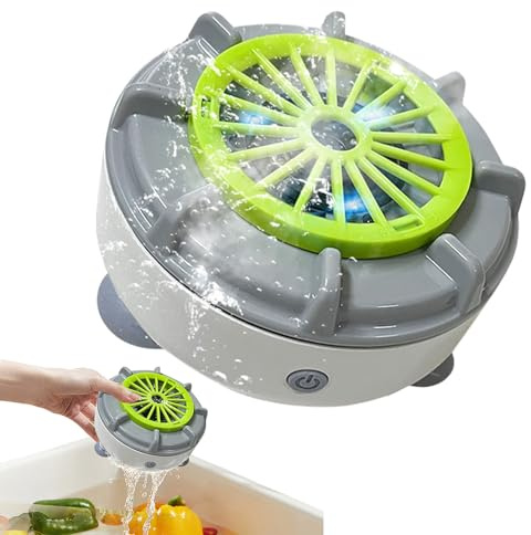 Cuenco portátil para lavar frutas: limpiador giratorio, purificador eléctrico de alimentos, máquina de cocina automática | Herramienta de limpieza rápida y eficiente para ensalada, bayas, carne, verdu