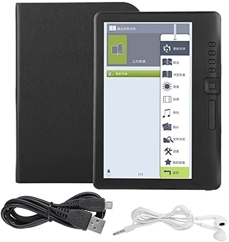 Vistreck BK7019 Lettore di E-book Portatile da 7 Pollici con S N Colorato, Supporto per Scheda di Memoria da 8 GB, Design Impermeabile, Multimedia Integrato (Memoria 4G)