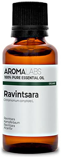 Ravintsara BIO (Cinnamomum camphora - QT cineol) - 30 mL - Aceite Esencial Quimiotipado y Certificado AB - Aroma Labs