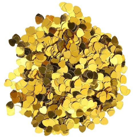 3000 St T Hjärtformade Konfetti Glitter Hjärtan Paljetter för Alla Hjärtans Dag Bröllop Festa Bordsdekoration Guld