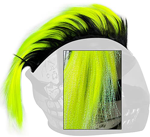 3T-SISTER Mohawk Cosplay Perücke Helm Zubehör für Motorrad Fahrrad Ski - Echthaar Dekorationen (Helm Nicht Enthalten) (Rot)