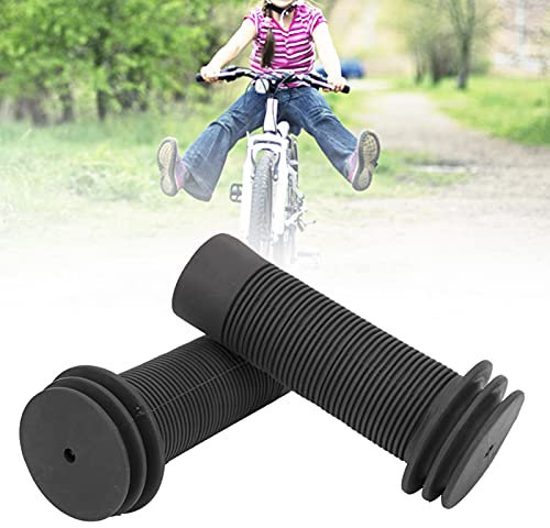 Agatige Kinderfahrradgriff, 1 Paar ultraleichte Gummi-Lenkergriffabdeckung für Kinderfahrräder(Schwarz)