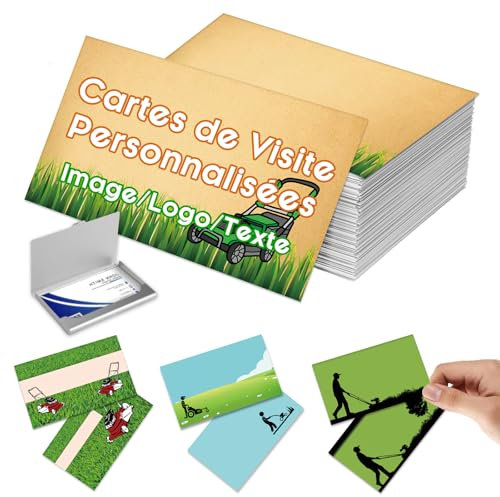 Visitenkarten Personalisiert, Personalisierte Visitenkarten mit Logo/Text Beidseitig bedruckte Visitenkarten Wasserdicht 300gms für Unternehmen, Kleinunternehmen