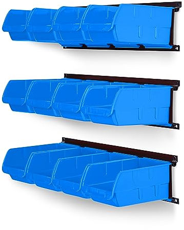 Ultrawall Wall Mounted Storage Bins, Plastic Hanging Storage Organizer Bins