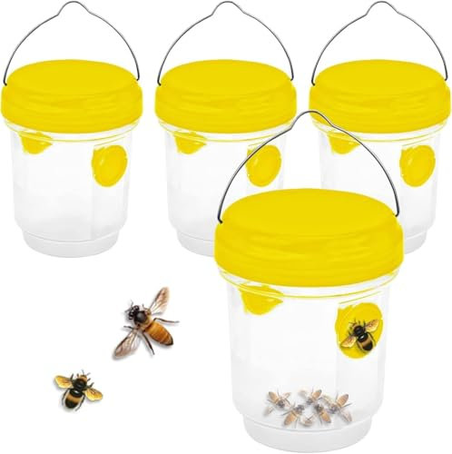 Piège à Guêpes Insectes, Piège Frelon Asiatique Selectif à Suspendre, Piege Moustique, Mouche, Moucheron Attrape-Insectes Exterieur (4PCS)
