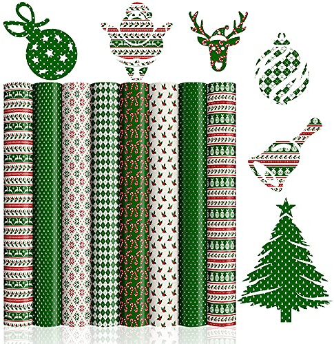 Christmas Pre-Printed Sublimation Paper for Cricut Mug Press,Green Insoluble Transfer Ink Sheets for Tumblers Blanks Tshirts, 12x108PCS